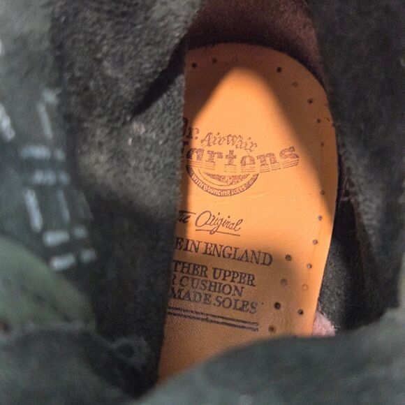 Dr. Martens 1460 Boots 6 eye England Combat UK Sz 3 US Womens 5 Green Leather - Picture 7 of 11